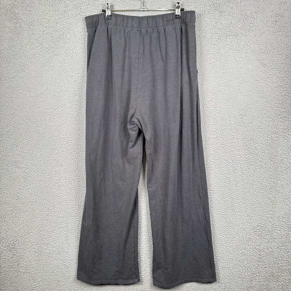 Abercrombie‎ Pants Womens L Gray Soft A&F Pull On Elastic Waist Lounge Wide Leg - Picture 2 of 11